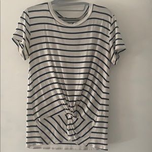 Amour Vert Peppi striped knotted top
